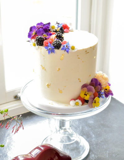 Wedding Cake - Bright Elopement Cake At The Green Weddings In Cornwall
