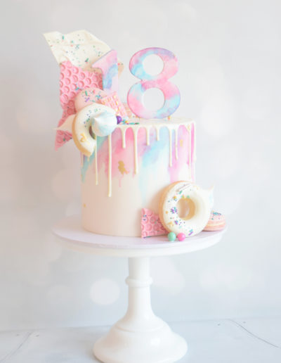 Celebration Cake - Watercolour Donut Drip Cake - Dollybird Bakes
