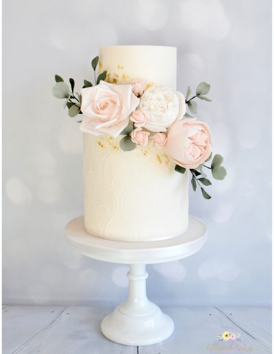 Wedding Cake - English Country Rose - Dollybird Bakes