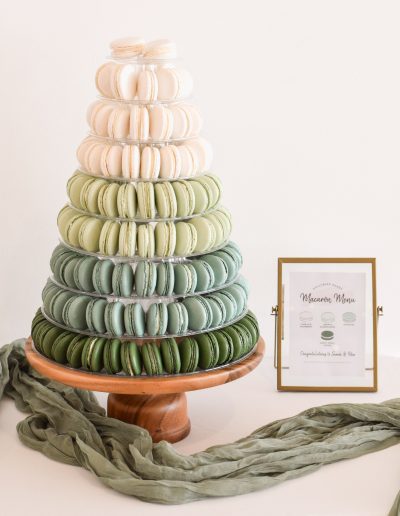 Wedding Macaron Tower - Green Ombre - At The Green In Weddings In Cornwall